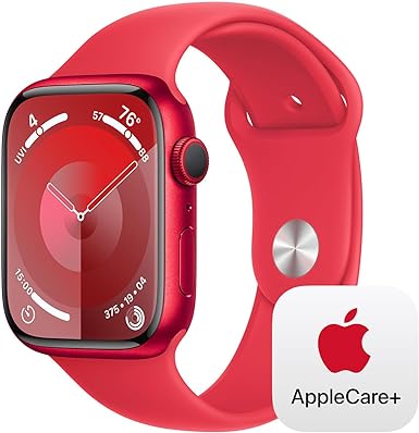 Apple Watch Series 9 GPS 45mm (Product) RED Aluminum Case with (Product) RED Sport Band - M/L with AppleCare  (2 Years)