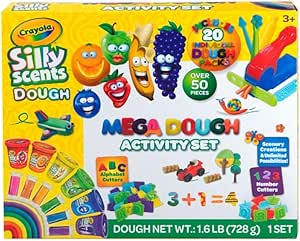 Crayola Playdough Mega Activity Set - Silly Scents | 50 Pieces-20 Scented Dough Packs, 30 Kids Play Dough Tools | Alphabet, Letters, and Shapes | Fun Preschool Learning Activities and Gifts for Kids.