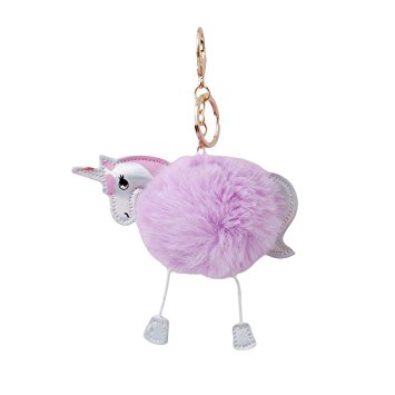 Chinget Ladies Girls Unicorn Plush Keychain for Keyring Automotive Handbags (Purple)