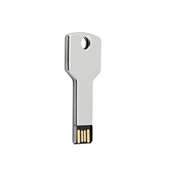 WooTeck 16GB Metal Key USB 2.0 Flash Drive Pendrive Memory Stick Silver