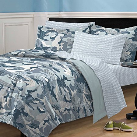 My Room Geo Camo Camouflage Comforter Set, Blue, Twin