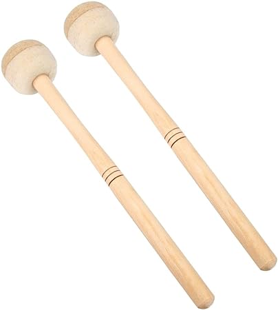 Drum Mallet, Wool Felt Drum Stick Anti-slip Bass Drum Mallet Stick Indispensable Instrument Band Accessory (2Pcs)