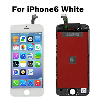 Ankway For iPhone 6 LCD Touch Screen Digitizer Frame Assembly Full Set LCD Touch Screen Replacement for iPhone 6 4.7" (White)