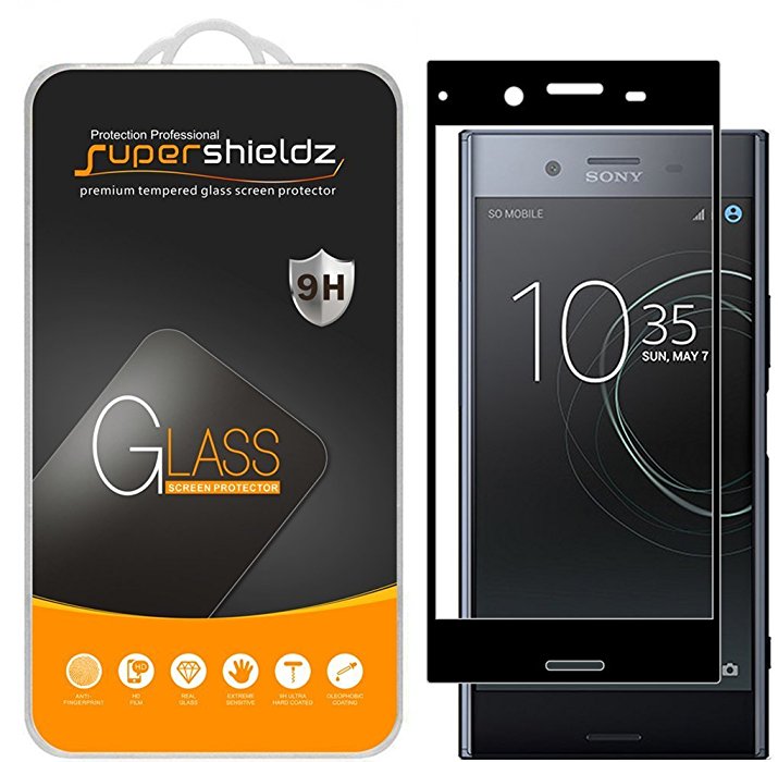 Supershieldz for Sony "Xperia XZ Premium" Tempered Glass Screen Protector, [Full Screen Coverage][3D Curved Glass] Anti-Scratch, Bubble Free, Lifetime Replacement Warranty  (Black)