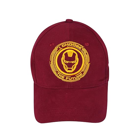 Marvel Unisex-Adult Iron Man Cap with Embroidery Work (Maroon , AZ121)