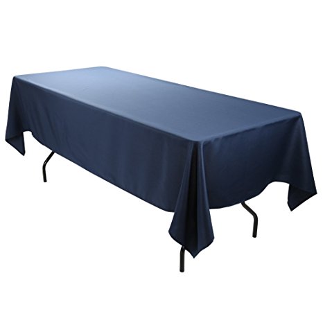 E-Tex 60x102-Inch Polyester Rectangular Tablecloth Navy Blue