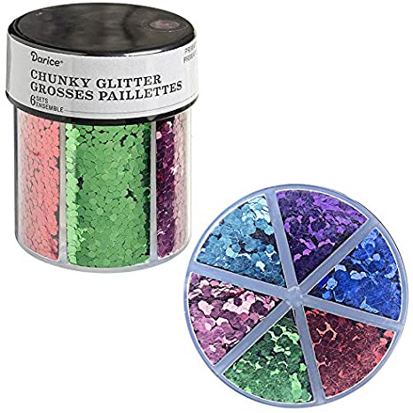 Darice 6-Color Chunky Caddy: Primary Glitter