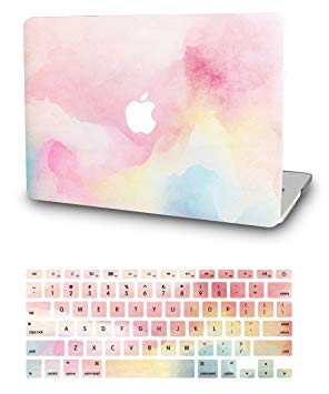 KEC Laptop Case for MacBook Pro 13" (2019/2018/2017/2016) w/Keyboard Cover Plastic Hard Shell A1989/A1706/A1708 Touch Bar (Rainbow Mist)