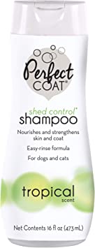 Perfect Coat Shed Control Shampoo 16 Ounces, for Pets, Tropical Scent, PC-86582