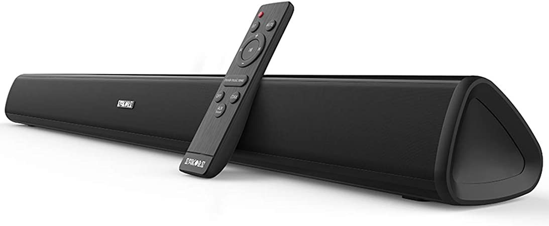 Soundbar,SAKOBS Audio 60W Sound Bars for TV with Wired & Wireless Bluetooth,32 Inches TV Sound Bar with 3D Surround Sound Bluetooth 5.0 Home Theater TV Speaker,Optical/Aux/RCA Connection