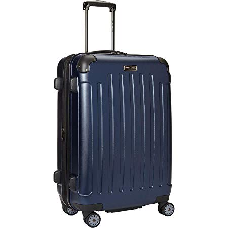 Heritage Travelware Logan Square 25" Lightweight Hardside Expandable 8-Wheel Spinner Checked Suitcase, Navy