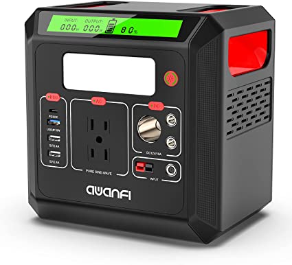 Portable Power Station, 518.4 Wh Solar Generator with 110V 500W Pure Sine Wave AC Outlets, PD 30W Type-C Outlet and LED Flashlight, Portable Backup Lithium Battery for Outdoor Home Use Camping RV Travel Emergency Power Outage