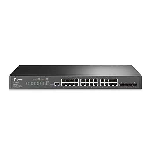 TP-Link TL-SG3428 | 24 Port Gigabit Switch, 4 SFP Slots | Omada SDN Integrated | L2  Smart Managed | IPv6 | Static Routing | L2/L3/L4 QoS, IGMP & LAG | Limited Lifetime Protection