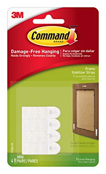 Command Frame Stabilizer Strips, White, 4-Pairs (17208-ES)