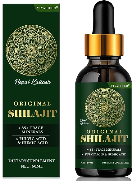 Himalayan Shilajit Resin Liquid Drops, 85  Trace Minerals Complex for Brain Booster & Energy, Immune Support, Overall Health - 60ml, Pack of 1