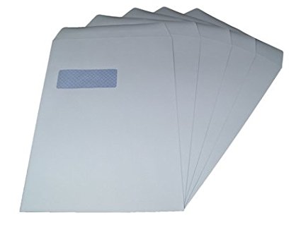 50 x C4/A4 WHITE WINDOW SELF SEAL ENVELOPES 90gsm SS