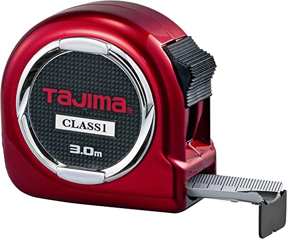 Tajima H1630MW Class 1"Hi Lock Measuring Tape, Red, 3 m x 16 mm