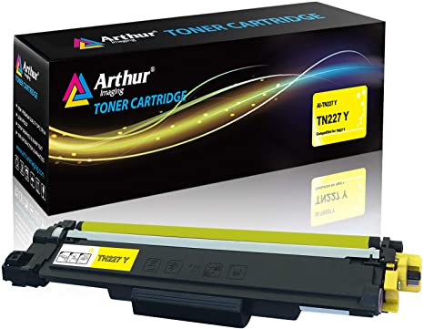 Arthur Imaging with CHIP Compatible Toner Cartridge Replacement for Brother Tn227 (Yellow, 1 Pack) (TN227Y)