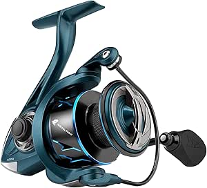 KastKing MegaJaws Spinning Fishing Reel - Up to 39.5LBS Max Drag, Lightweight Yet Powerful NyliPlex, 6.2:1/5.2:1 Gear Ratio, 10 1 Stainless BB for Saltwater or Freshwater, Aerodynamic Reel Rotor