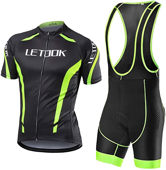Letook Men’s Cycling Suits, Cycling Jerseys & Shorts Set with Gel Pad for Outdoor Riding Biking
