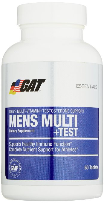 GAT Mens Multi  Test Premium Multivitamin and Complete Testosterone Boosting Support with Tribulus Terristis 60 Tablets30 Servings
