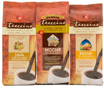 Teeccino Variety Pack (Hazelnut, Mocha, and Java) Chicory Herbal Coffee, Caffeine Free, Acid Free, 11oz (Pack of 3)