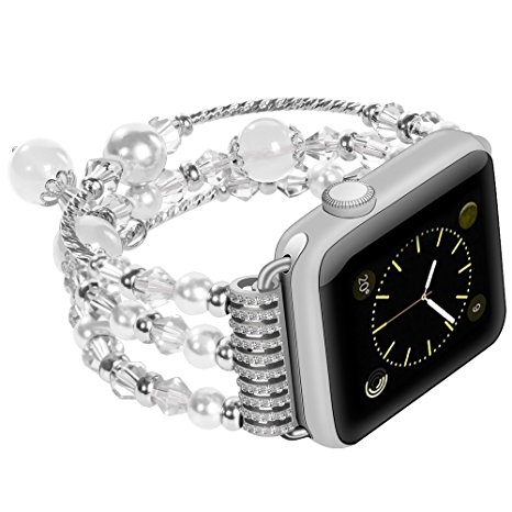 For Apple Watch Band 38mm 42mm Stainless Steel Metal Bracelet Replacement iWatch Jewelry Wristband Bling Bands for Apple Watch Series 3, Series 2, Series 1, Sport and Edition