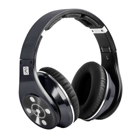 Bluedio R  Legend Wireless Bluetooth Headphones with Mic & Micro SD Card Slot, Revolutionary 8 Drivers Deep Bass (Titanium)