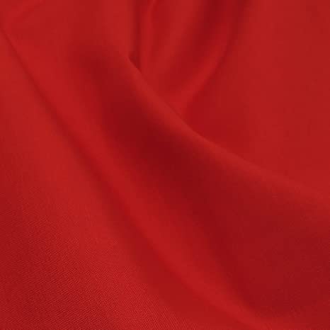 Red Poly-Cotton Fabric by The Metre Material for Sewing Patchwork Quilting Embroidery Dressmaking 112cm Width (1 Metre)
