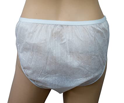 Purejoy Unisex Non Woven Fabric Spunlace Disposable Panties (White, Free Size) - Pack of 10