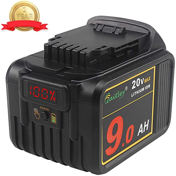 AOYAN 20V MAX 9.0Ah Lithium Ion Premium Battery for DEWALT DCB204 DCB205 DCB206 DCB205-2 DCB200 DCB180 20V DCD/DCF/DCG/DCS XR Cordless Tools,The Battery is not Created or Sold by Dewalt