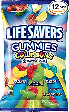 Life Savers Collision Gummies Candy Bag, 7 ounce (12 Packs)