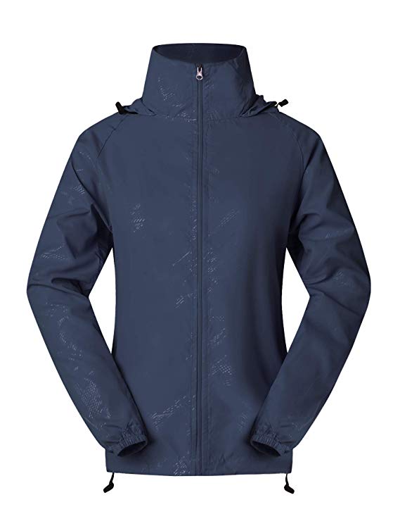 Cheering Women's Lightweight Jackets for Women Waterproof Windbreaker Jacket Super Quick Dry UV Protect Running Coat