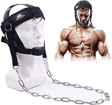 Lights Mountain Head Harness Neck Weight Lifting with Chain Adjustable Strap Neck Exercise Equipment