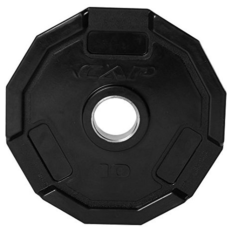 CAP Barbell Olympic 2-Inch 3-Grip Rubber Plate, Single