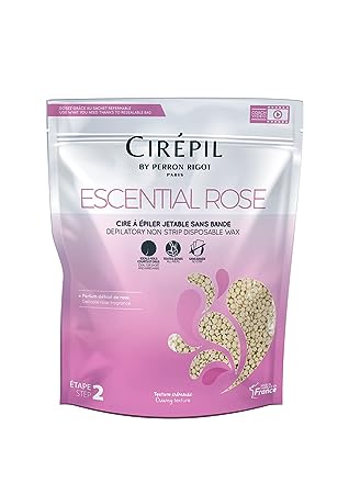 Cirepil - Escential Rose - 800g / 28.22 oz Wax Beads Bag - Light Rose Scent - All-Purpose, Creamy Texture - Perfect for Bikini Waxing