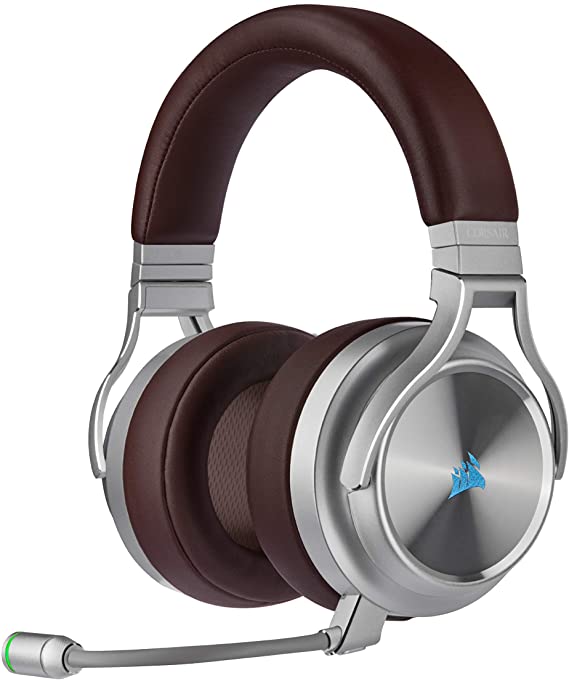 Corsair VIRTUOSO RGB WIRELESS SE High-Fidelity Gaming Headset (50mm High-Density Neodymium Speakers, Premium Memory Foam Earpads, 60ft Signal Range, Omni-Directional Microphone) Espresso