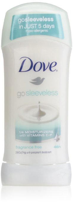 Dove Go Sleeveless AntiperspirantDeodorant Fragrance Free 26 oz Stick Pack of 4