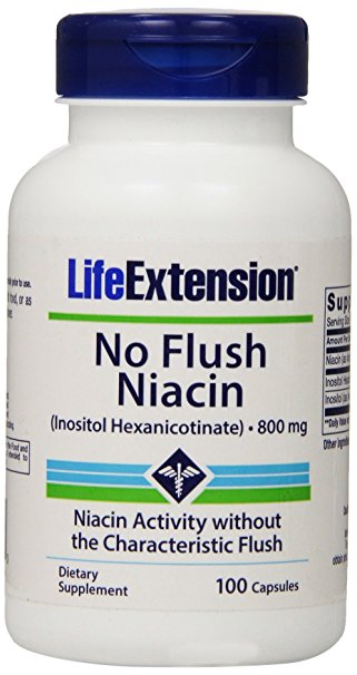 Life Extension No Flush Niacin 800 Mg , 100 Capsules