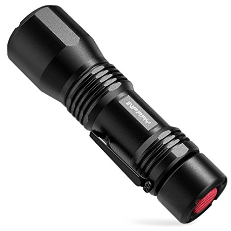 INFRAY Super Bright 800 lumens LED Torch, Pocket-Size Zoomable Flashlight with CREE LED power by 3AAA Batteries, IP65 Water-Resistant, 3 Light Modes and Belt Clip. Ideal for Multipurpose Use.