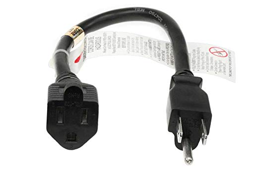 SF Cable, 1ft 16 AWG Outlet Saver Power Extension Cord (NEMA 5-15R to NEMA 5-15P)