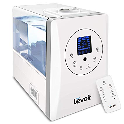 LEVOIT Humidifiers, 6L Warm and Cool Mist Ultrasonic Humidifier for Bedroom and Babies with Remote and Humidity Monitor, Vaporizer for Large Room, Home, Germ Free and Whisper-Quiet, 2-year Warranty (Certified Refurbished)