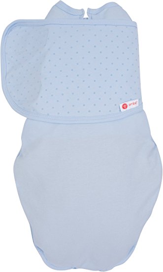 embe Signature 100% Ultra Soft Lightweight Pima Cotton Baby Swaddle with 2-Way Design: Legs In or Out, One Size Fits All, Fits Infants 0-4 months and 6-14 pounds (Blue)