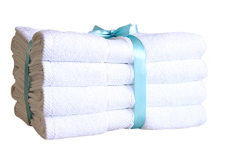 Premium Luxury Bamboo Cotton Bath Towels (Gift Set of 4)