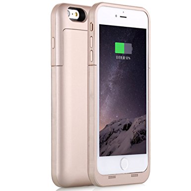ST iPhone 6 6S 4.7" 4200mAh External Battery Backup Charging Bank Power Case Cover (Gold)