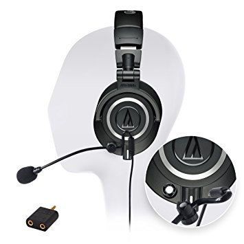 ​Audio-Technica ATH-M50x Professional Studio Headphone - INCLUDES - Antlion Audio ModMic Attachable Boom Microphone - Noise Cancelling w/ Mute Switch   Y Splitter - ULTIMATE GAMING ​BUNDLE