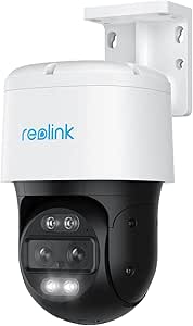 Reolink 4K 8MP PTZ Camara Vigilancia PoE Doble Lente con Zoom Híbrido 6X, 355° Pan y 90° Tilt, Color Visión Nocturna, Detección Inteligente, Seguimiento Automático, Audio Bidireccional, TrackMix PoE