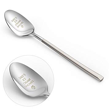 Father's Day Gift Stamped Spoons, Engraved with Dad's Ice Cream Shovel