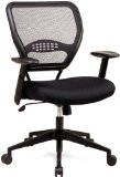 SPACE Seating AirGrid Dark Back and Black Mesh Seat 2-to-1 Synchro Tilt Control Adjustable Arms and Tilt Tension with Nylon Base Managers Chair
