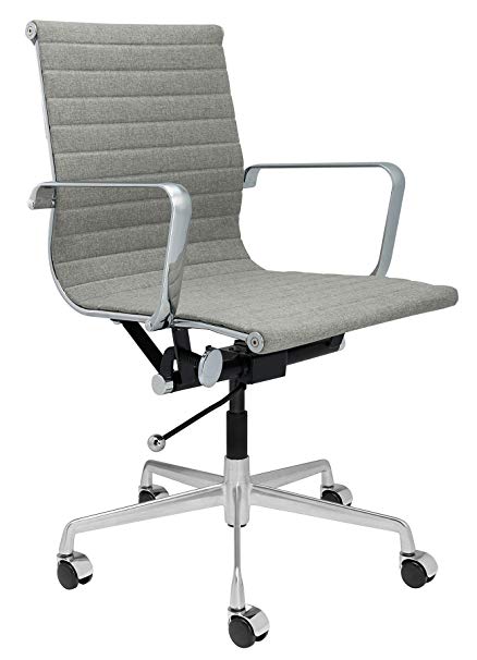 SOHO Ribbed Management Office Chair (Grey Fabric)